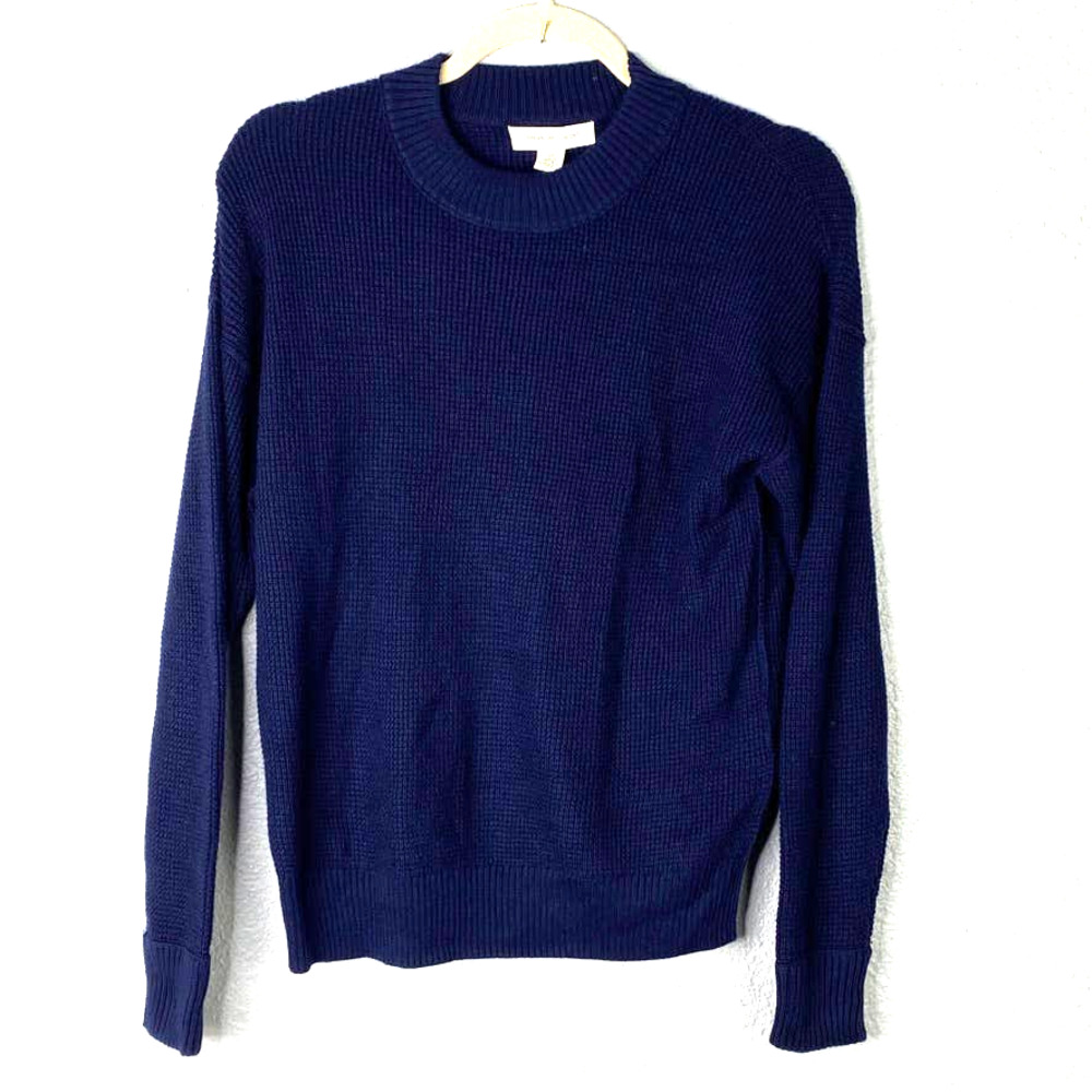 Treasure & Bond Sweater XSmall Womens Navy Thermal Knit Pullover
